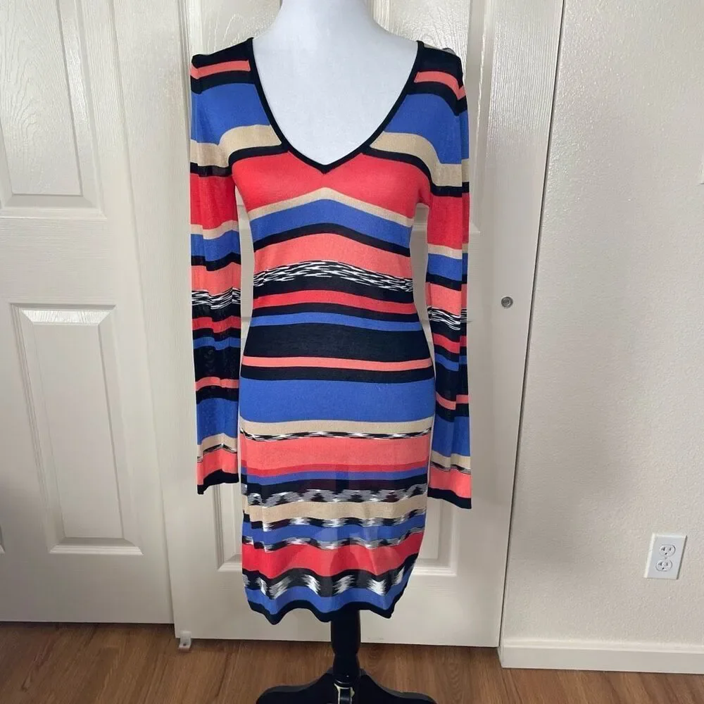 Trina Turk Long Sleeve Striped Dress Size Small